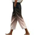 thumbnail image 1 of Ruimatai Women's Casual Loose Cropped Pants with Drawstring Waist Solid Color Fashionable Harlan Pants with Lace-Up Pockets, 1 of 5