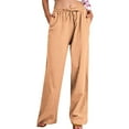 thumbnail image 1 of Ruimatai Women's Casual Loose Fit Linen Pants with Pockets Comfortable Drawstring Waist Wide Leg Trousers for Everyday Wear, 1 of 9