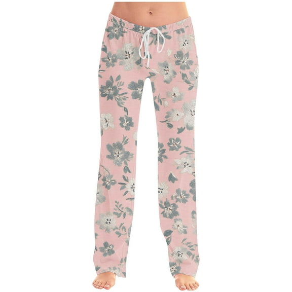 Ruimatai Women's Casual Pants Elastic Waist Drawstring Pocket Lounge Pants Soft Comfortable All Season Polyester Sleepwear