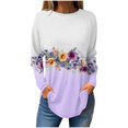 thumbnail image 1 of Ruimatai Women's Casual Printed Long Sleeve Crew Neck T-Shirt Drop Shoulder Blouse Top for Daily Wear Travel Work Polyester Spandex, 1 of 5