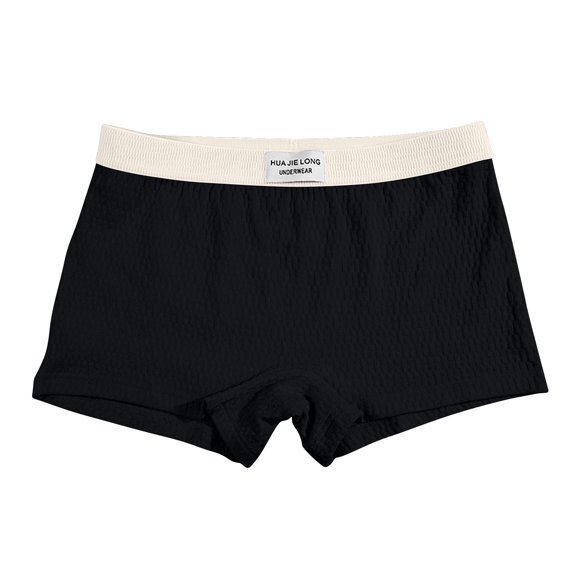 Ruimatai Women's Casual Solid Color Breathable Elastic Panties Soft Comfortable Stretch Fit Flat Leg Polyester All Day Wear