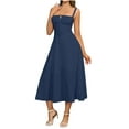 thumbnail image 1 of Ruimatai Women's Casual Crew Neck Split Drawstring Dress Strappy Summer Flowy Long Sleeve Printed Party Dress S-XXL, 1 of 8