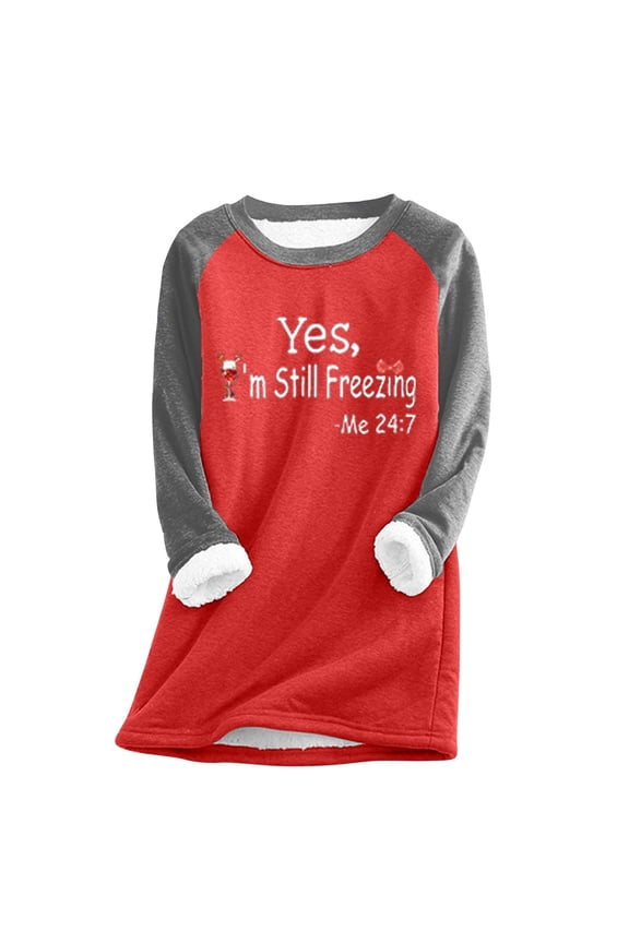 Women's Christmas Fleece Sweatshirt Long Sleeve Leopard Patchwork Tops Cozy Warm Soft Casual Winter Pullover