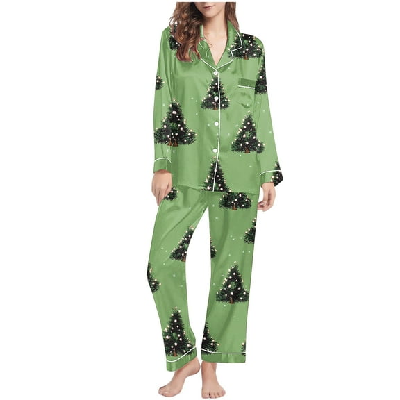 Ruimatai Women's Christmas Pajama Set Long Sleeve Top & Pants Soft Lounge Wear Cozy Holiday Outfit for Family Party