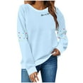 thumbnail image 1 of Ruimatai Women's Christmas Print Long Sleeve T-Shirt Casual Loose Fit Soft Polyester Top, 1 of 4