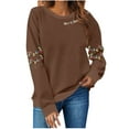 thumbnail image 1 of Ruimatai Women's Christmas Print Long Sleeve T-Shirt Casual Loose Fit Soft Polyester Top, 1 of 4