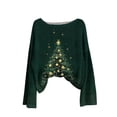 thumbnail image 1 of Ruimatai Women's Christmas Printed Pullover Sweater Long Sleeve Round Neck Soft Polyester Casual Holiday Top, 1 of 4