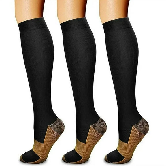 Ruimatai Women's Compression Socks 3-Pack 15-20 mmHg Support For Running Cycling Athletic Performance & Muscle Recovery Outdoor Warm Stockings