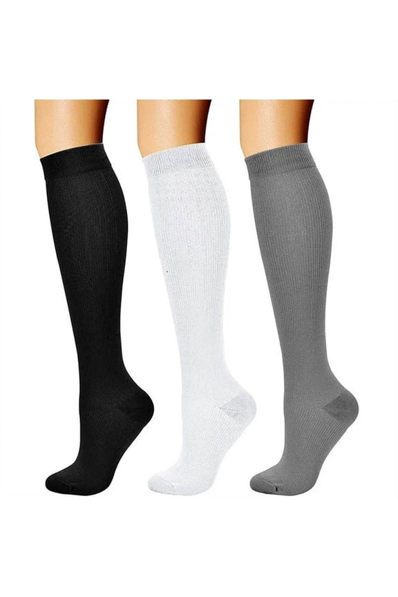 Women's Compression Socks 3-Pack, 15-20 mmHg Support for Running, Cycling & Athletic Performance, Breathable & Warm Stockings for Enhanced Circulation & Muscle Recovery
