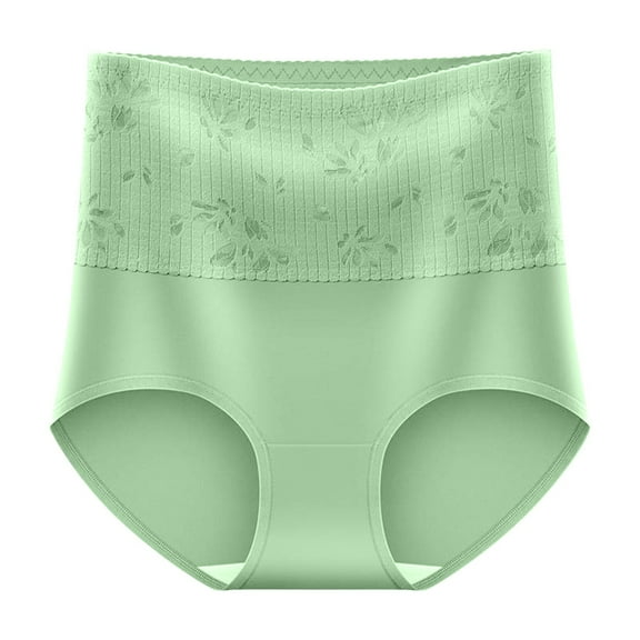 Ruimatai Women's Cotton Underwear High Waist Lace Panties Comfortable Breathable Tummy Control Hip Lift Briefs for Women 3 Pack