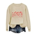 thumbnail image 1 of Ruimatai Women's Crewneck Sweatshirt Valentine's Day Pullover Hoodies Love Heart Print Comfy Spring Fall Long Sleeve Tops Clothes, 1 of 4