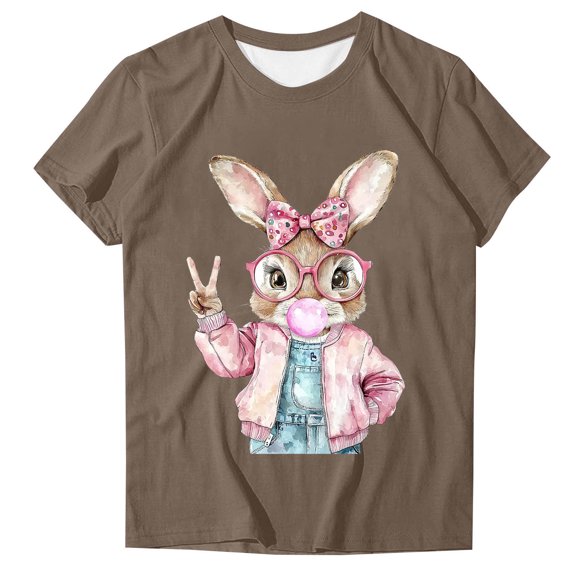 Ruimatai Women's Cute Printed T-Shirts Short Sleeve Round Neck Casual Comfortable Fashion Tees for Ladies