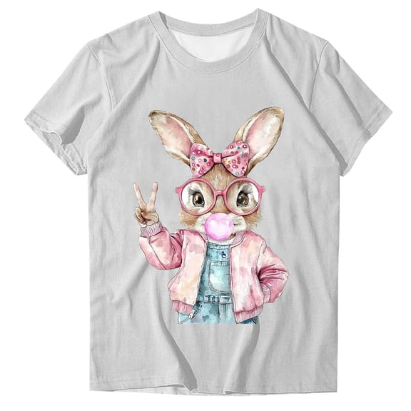 Ruimatai Women's Cute Printed T-Shirts Short Sleeve Round Neck Casual Comfortable Fashion Tees for Ladies