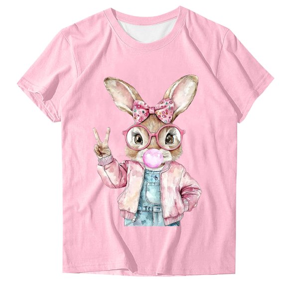 Ruimatai Women's Cute Printed T-Shirts Short Sleeve Round Neck Casual Comfortable Fashion Tees for Ladies