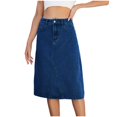 thumbnail image 1 of Ruimatai Women's Denim Maxi Skirt High Waist Washed Casual Loose Pocket Long Skirt for Spring Summer Fashion Comfortable Stretchy Lightweight, 1 of 7