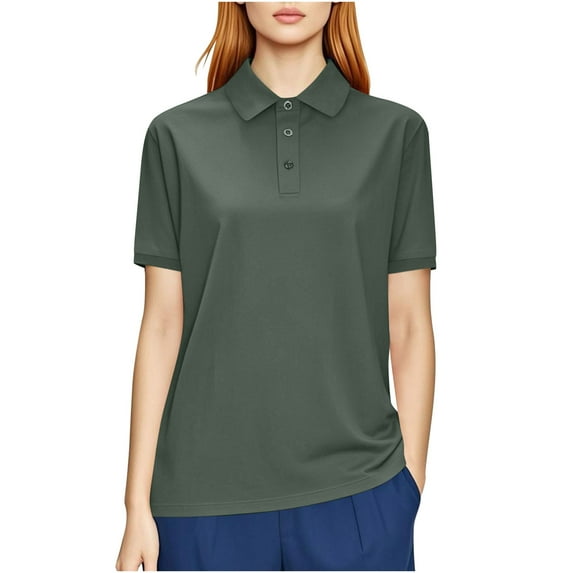 Ruimatai Women's Work Shirt Short Sleeve Moisture Wicking Breathable Solid Sports Top for Women Comfortable Office Casual Wear