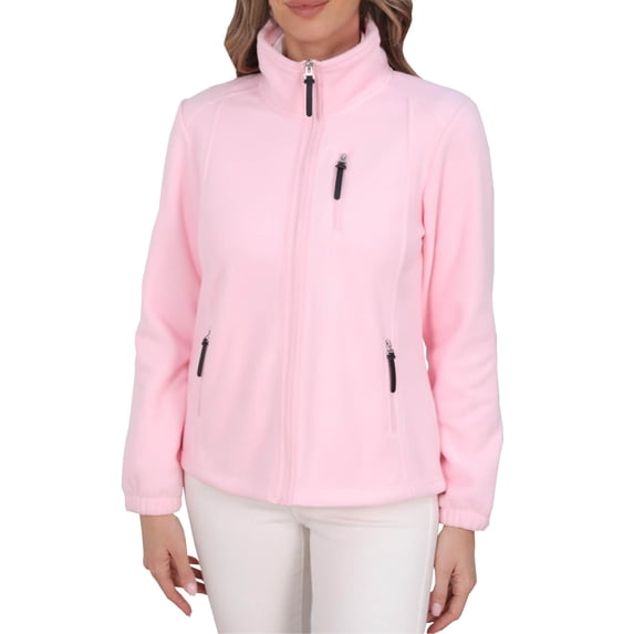 Ruimatai Women's Fleece Jacket Full Zip Long Sleeve Casual Solid Color Outdoor Lightweight Warm Soft Comfortable Multi-Pocket