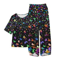 Ruimatai Women's Floral Print Cotton Linen Top Pants Set Casual Loose Fit Short Sleeve Outfit Comfortable Summer Plus Size 2 Piece Outfit