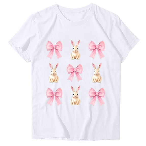 Ruimatai Women's Funny Print T-Shirt Short Sleeve Casual Blouse Round Neck Top Fashion Tee