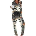 thumbnail image 1 of Ruimatai Women's Halloween Print Pajama Set with Pockets, Soft Comfy Long Sleeve Sleepwear, Floral Casual Loungewear, Black Cotton, 1 of 6