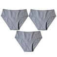 thumbnail image 1 of Ruimatai Women's High Waist Cotton Underwear 3 Pack Soft Breathable Panties Sexy Comfortable Everyday Ladies Panties Solid Color Stretch Briefs, 1 of 3