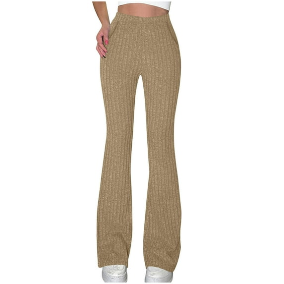 Ruimatai Women's High Waist Flare Leggings Tummy Control Workout Yoga Pants with Pockets - Soft Stretchy Casual Athletic Bottoms for Women