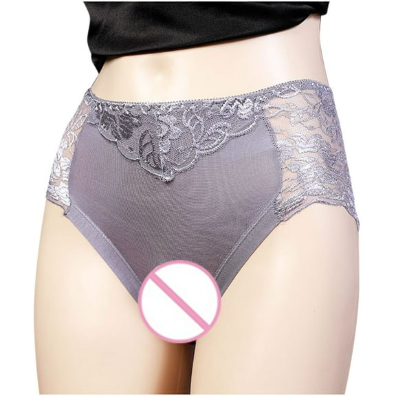 Ruimatai Women's High Waist Lace Open Panties Sexy Transparent Mesh Underwear Comfortable Breathable Thongs for Daily Wear & Couples