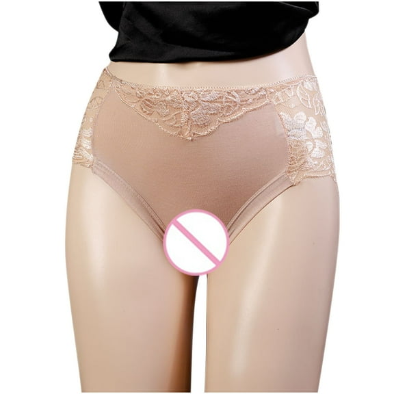 Ruimatai Women's High Waist Lace Open Panties Sexy Transparent Mesh Underwear Comfortable Breathable Thongs for Daily Wear & Couples