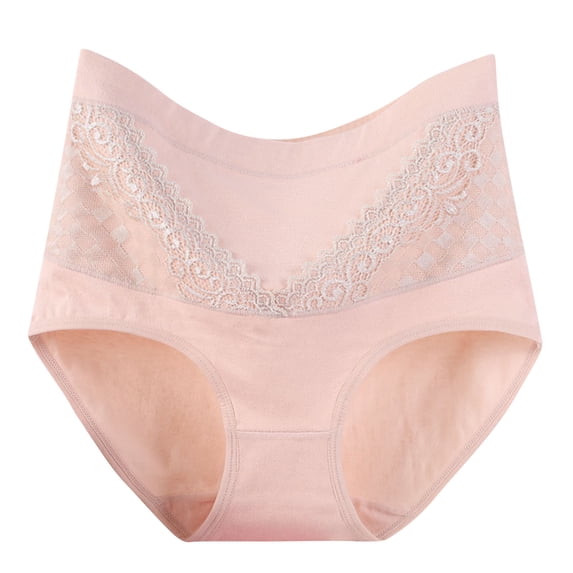 Ruimatai Women's High Waist Lace Underwear Large Soft Breathable Comfortable Sexy Summer Panties for Plus Size Ladies