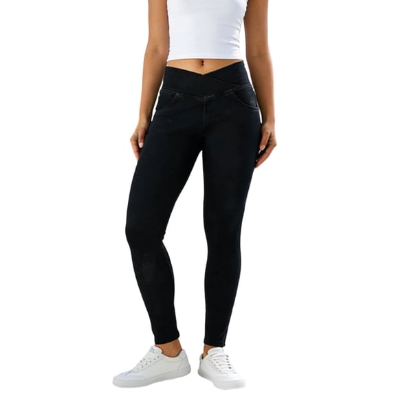Ruimatai Women's High Waist Stretchy Skinny Yoga Jeans Pocketed Trousers for Casual & Active Daily Wear