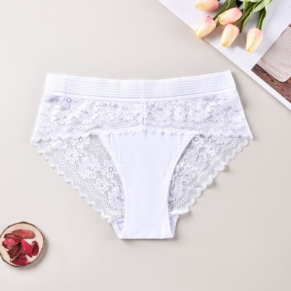 Ruimatai Women's High Waist Thong Underwear Large Size Breathable Seamless Lace Panties Comfortable Soft Stretch No Show