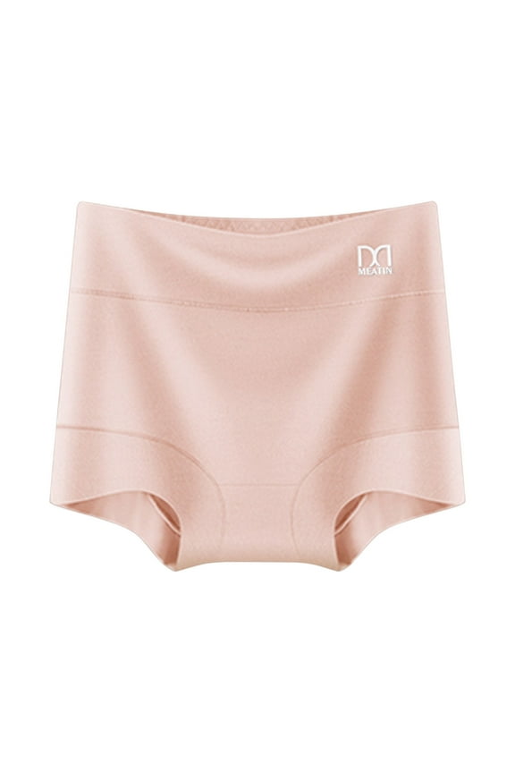 Women's High Waist Underwear Soft Breathable Modal Panties Comfortable Stretch Mid-Rise Lace Trim Solid Briefs for Daily Wear
