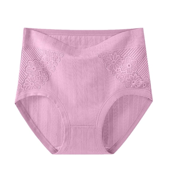 Ruimatai Women's High Waisted Lace Underwear 3-Pack Breathable Soft Comfortable Panties for Daily Sleep