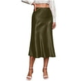 thumbnail image 1 of Ruimatai Women's High Waisted Satin Skirt with Side Zipper Elegant Mini Skirt Soft Flowy Trendy Stylish Solid Color Casual Party Office Wear, 1 of 9