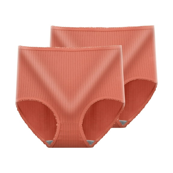 Ruimatai Women's High Waisted Underwear 2-Pack Comfortable Stretch Full Coverage Panties Postpartum Tummy Control No Ride Up Soft Breathable Briefs