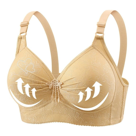 Ruimatai Women's Lace Bra No Underwire Comfortable Full Coverage Soft Support Daily Wear Plus Size Floral Underwear