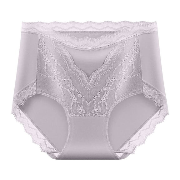 Ruimatai Women's Lace High Waist Underwear Breathable Comfortable Tummy Control Panties Sexy Mid-Rise Hip Lift Shaping Briefs Solid Casual Plus Size