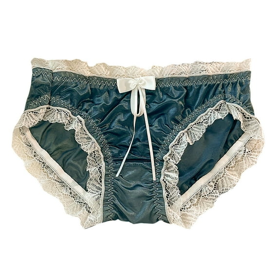 Ruimatai Women's Lace Satin Underwear Soft Breathable Comfortable Sexy Panties for Daily Wear