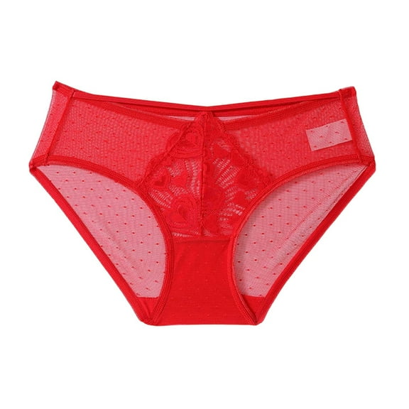 Ruimatai Women's Lace Underwear Low Rise Comfortable Breathable Hip Lift Soft Panties Solid Black Polyester Spandex