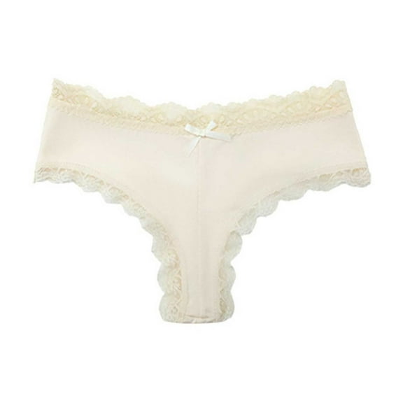 Ruimatai Women's Lace Underwear Mid Rise Comfortable Cotton Gusset Breathable Panties Solid Briefs for Daily Wear