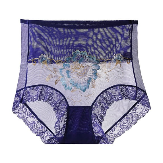 Ruimatai Women's Lace Underwear Mid Rise Sexy Comfortable Breathable Hip Lift Soft Stretchy Panties Solid Color High Waist Briefs for Daily Wear
