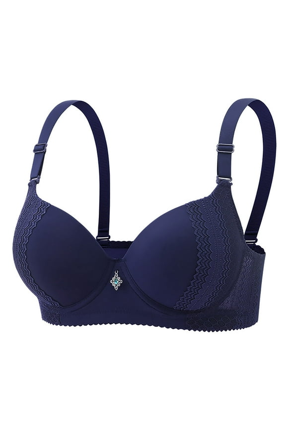 Women's Lace Underwire Push Up Bra Comfortable Everyday Wear Nylon Spandex Plus Size 36C-46C