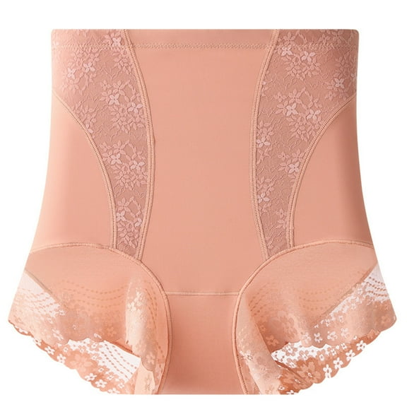 Ruimatai Women's Large Size Lace Underwear High Waist Shaping Panties Comfortable Breathable Daily Wear Plus Size Safety Pants