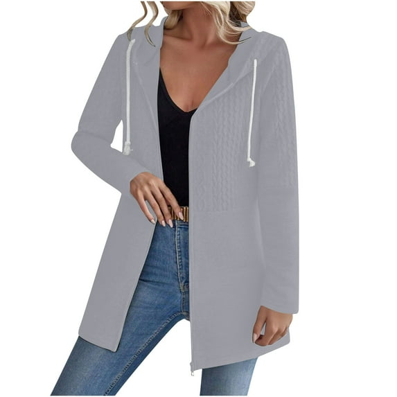 Ruimatai Women's Lightweight Hooded Trench Coat Jacket Long Sleeve Casual Outdoor Spring Fall Soft Breathable Polyester Solid Color