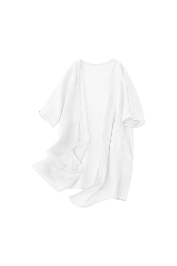 Women's Lightweight Loose Cardigan Summer Spring Thin Long Sleeve Open Front Cover Up Casual Blouse Tunic Tops for Women S-XXL