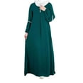 thumbnail image 1 of Ruimatai Women's Long Sleeve Muslim Dress Casual Floral Maxi Dress Round Neck Cotton Summer Beach Vacation Elegant Loose Fit Tunic, 1 of 8
