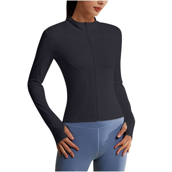 Ruimatai Women's Long Sleeve Sunshirt UPF Zipper Thumb Hole Casual Jacket Lightweight Comfortable Outdoor Travel Sports