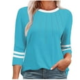 thumbnail image 1 of Ruimatai Women's Long Sleeve T-Shirt Round Neck Casual Comfortable Soft Stretch Basic Top Blouse Fashionable Fit for Everyday Wear, 1 of 5