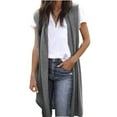 thumbnail image 1 of Ruimatai Women's Long Sleeveless Cardigan Solid Open Front Lightweight Casual Blouse V-Neck Polyester Coat for Dating Party Work, 1 of 6