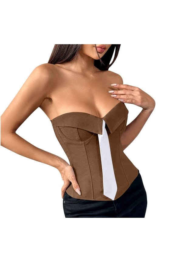 Women's Low Cut Casual T-Shirt Solid Color Tie Fishbone Tee Soft Comfortable Stretchy Trendy Fashion Top